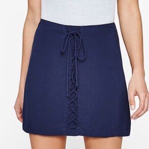 Kendall and Kylie Lace-up Mini Skirt